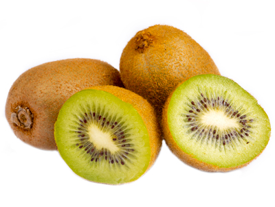 Kiwi fruit on the white background