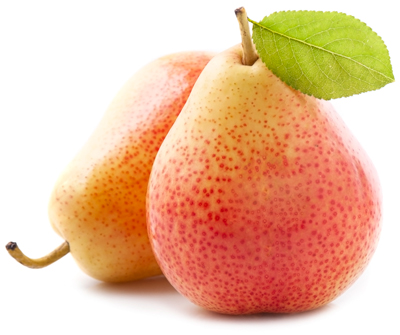 Sweet pears with leaves